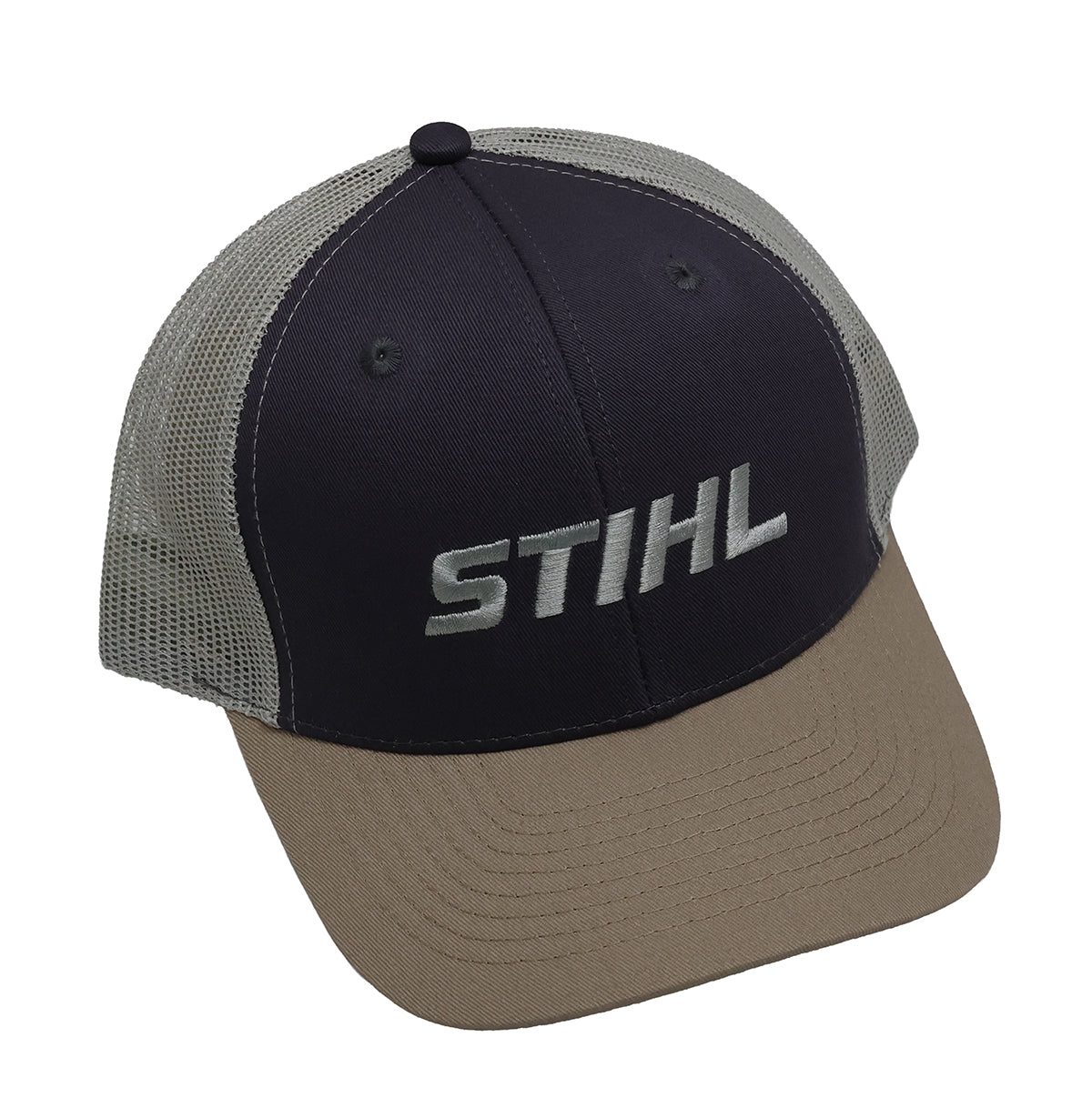 STIHL Charcoal/Tan Chino Mesh Hat/Cap - 70108719223