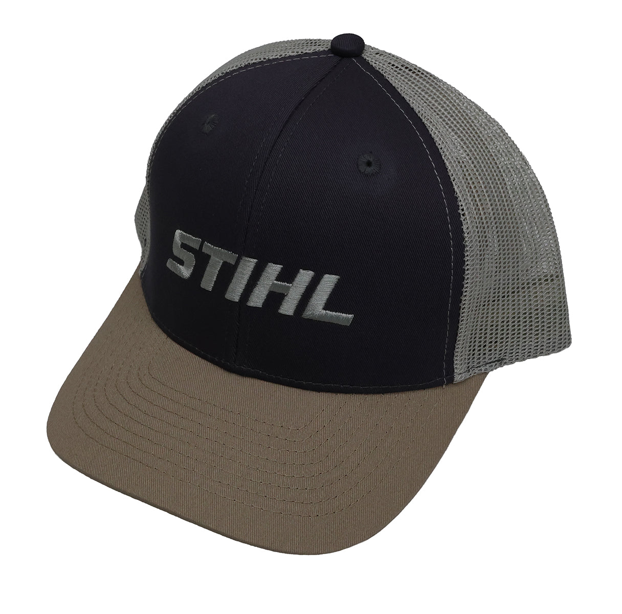 STIHL Charcoal/Tan Chino Mesh Hat/Cap - 70108719223