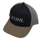 STIHL Charcoal/Tan Chino Mesh Hat/Cap - 70108719223