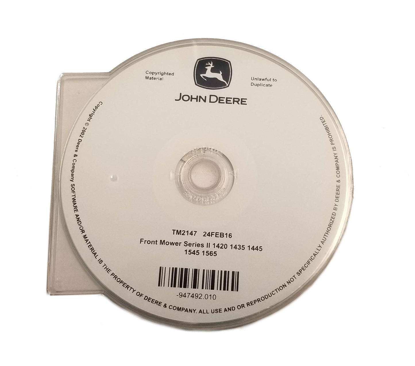 John Deere 1420/1435/1445/1545/1565 Series II Front Mower Technical Manual CD - TM2147CD