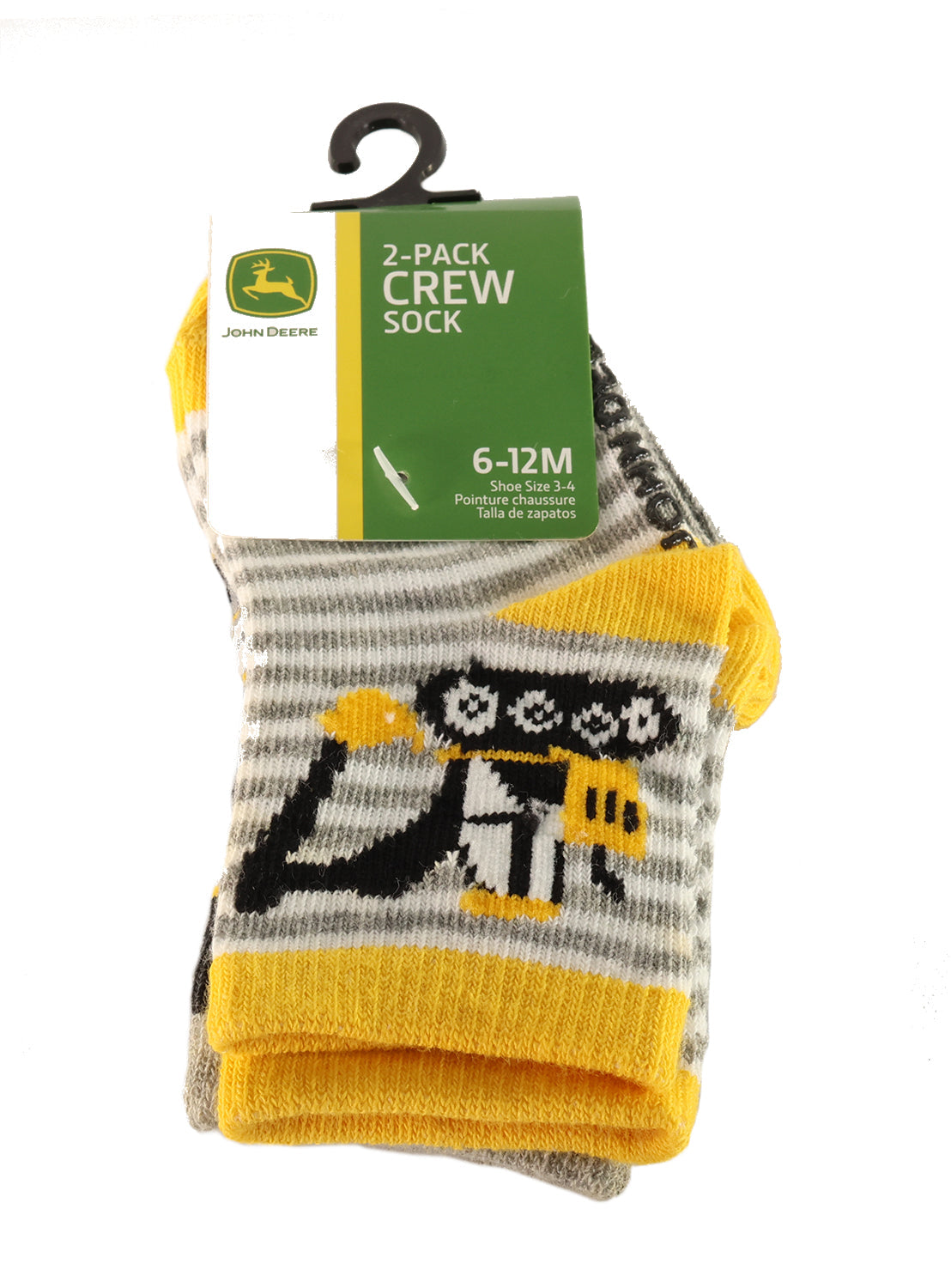 John Deere Construction Equipment Crew Socks Size 6-12 Months - LP74744