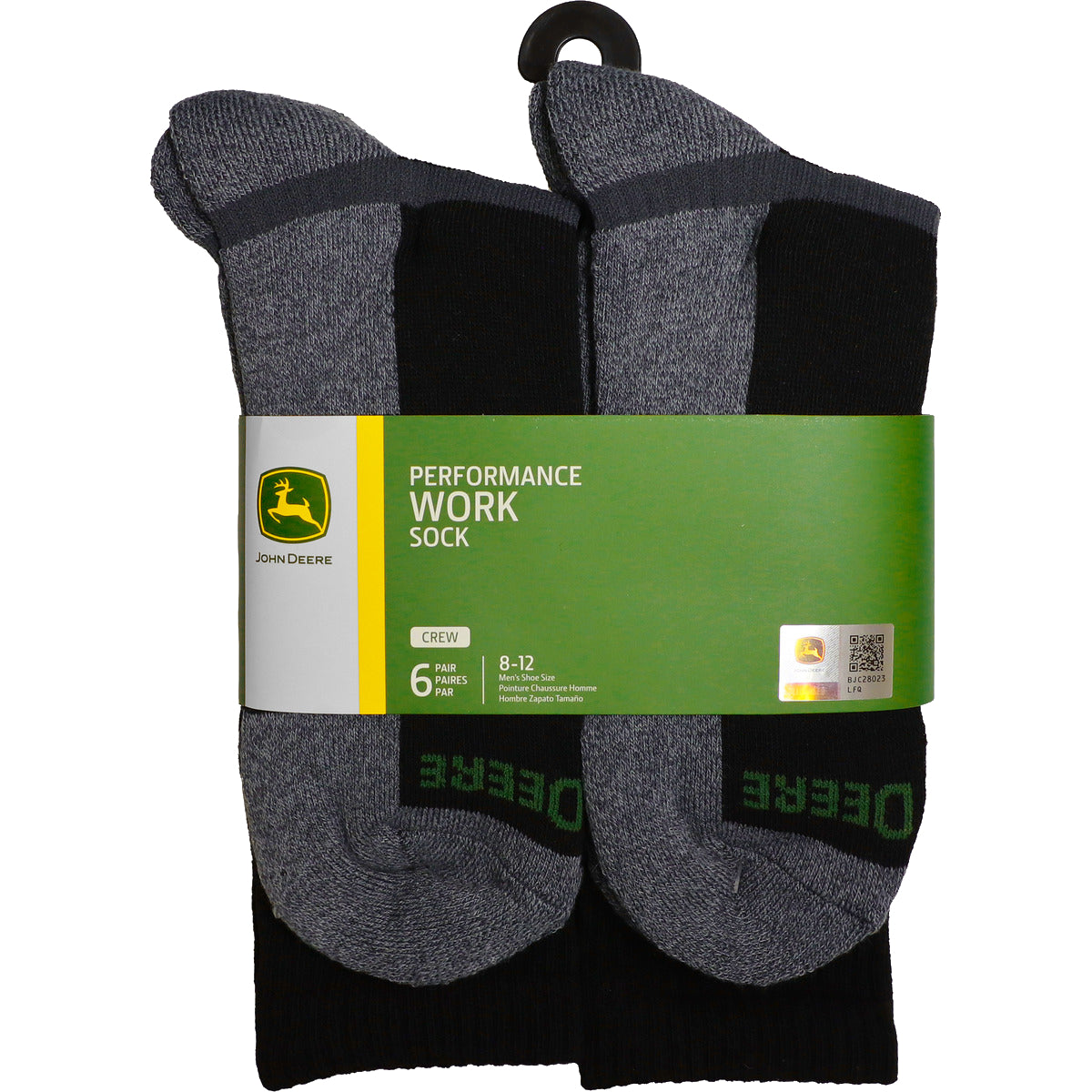 John Deere Mens Work Performance Crew Socks - LP83071