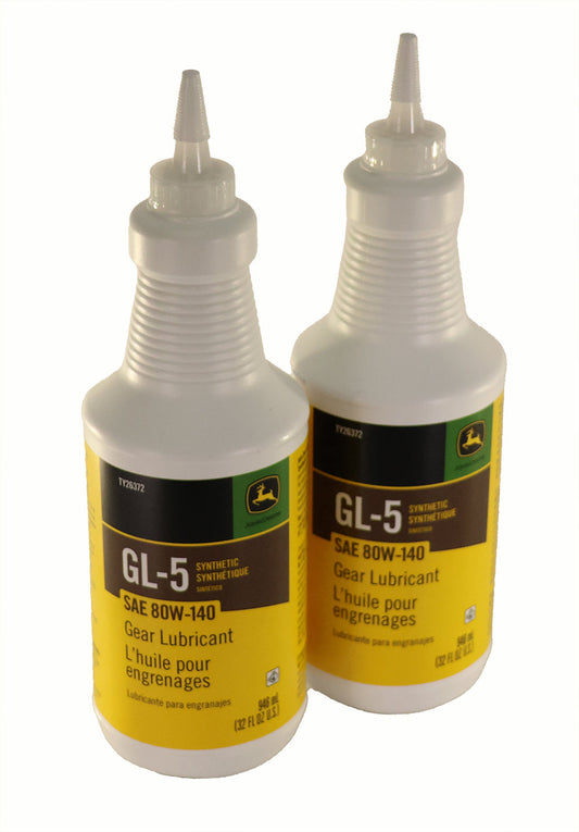 John Deere Original Equipment (2 PACK) GL-5 Synthetic SAE 80W-140 Gear Lubricant - TY26372