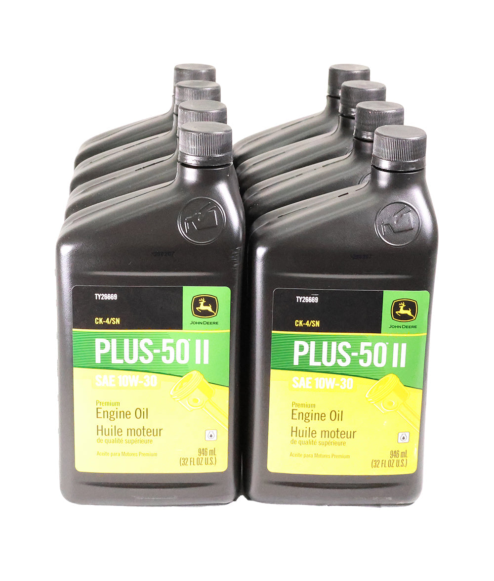 John Deere Original Equipment (8 PACK) Plus-50 II SAE 10W-30 Quart Engine Oil - TY26669