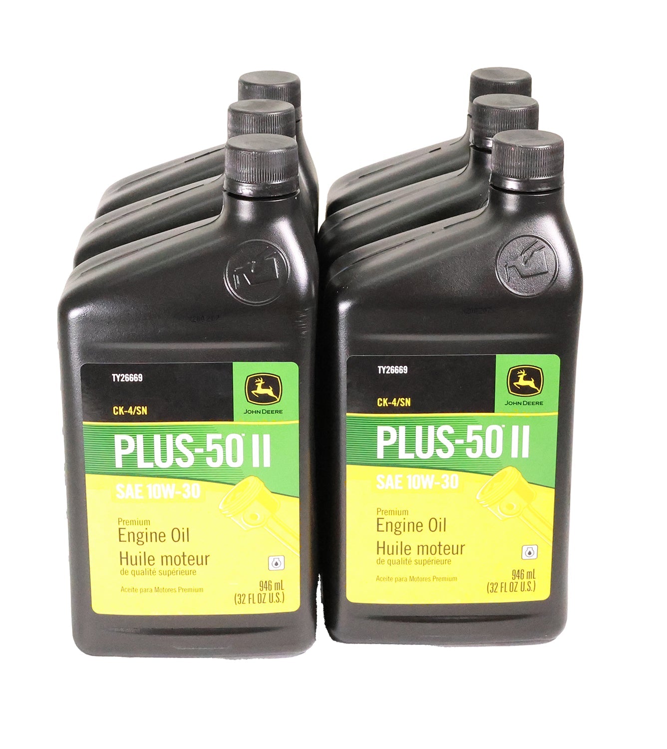 John Deere Original Equipment (6 PACK) Plus-50 II SAE 10W-30 Quart Engine Oil - TY26669