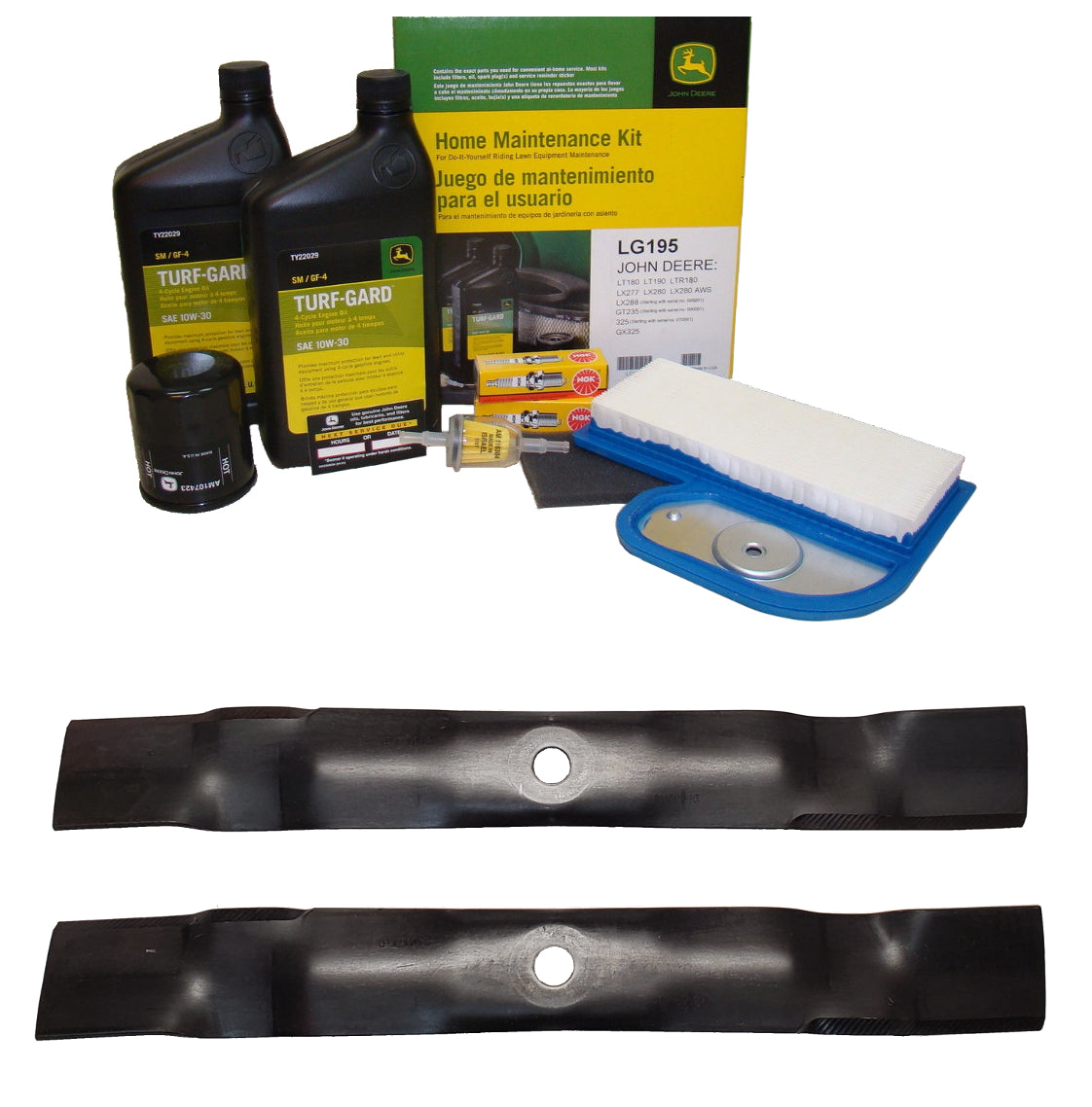 John Deere Original Equipment Model LX277 Maintenance Kit + Mulching Blades, 42C" Mower Deck