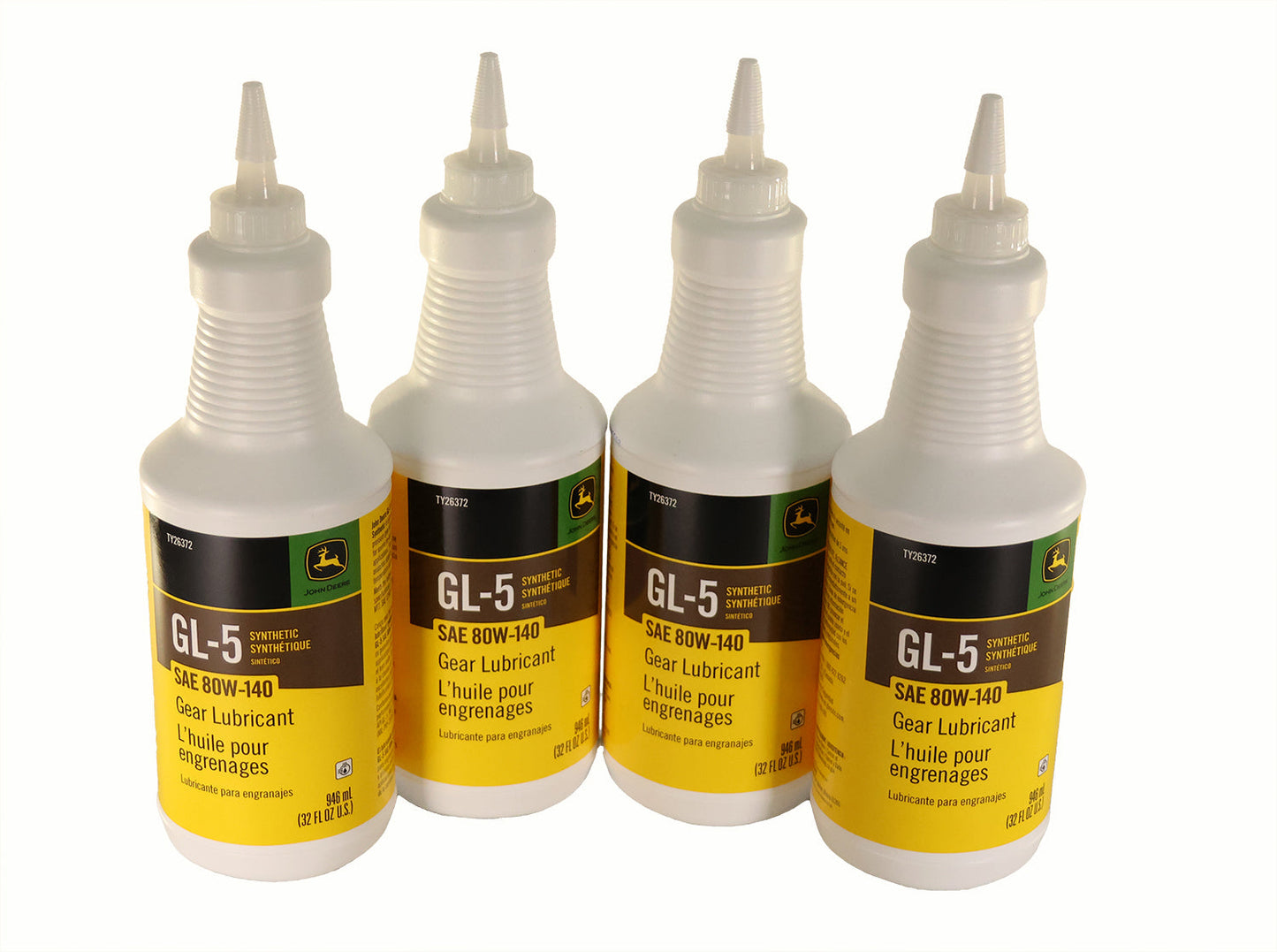 John Deere Original Equipment (4 PACK) GL-5 Synthetic SAE 80W-140 Gear Lubricant - TY26372