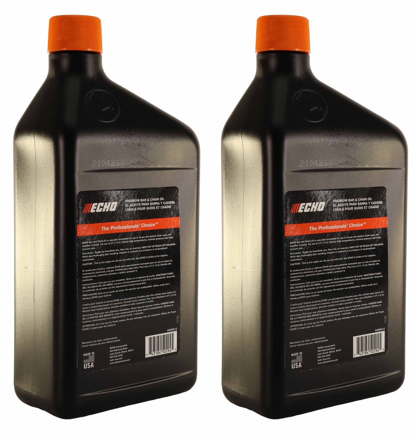 Echo Original Equipment 2-PACK Premium Bar and Chain Oil (1 Quart Bottle) - 6459012