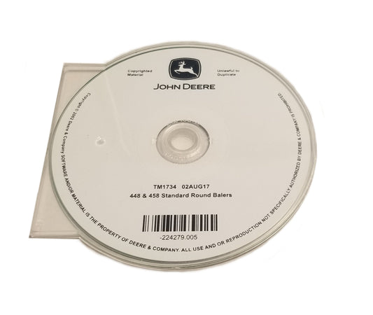 John Deere 448/458 Standard Round Balers Technical CD Manual - TM1734CD