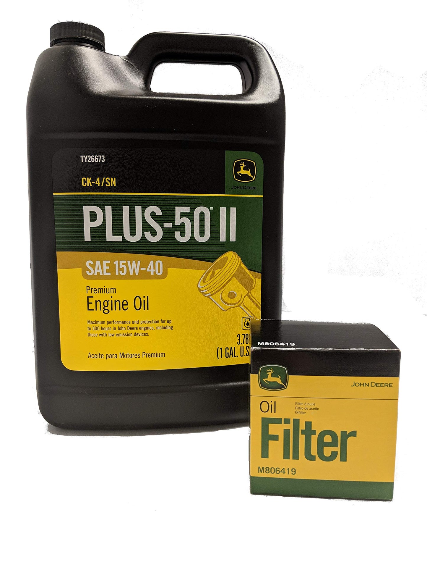 John Deere Original Equipment Oil Change Kit Filter and Oil - (1) M806419 + (...