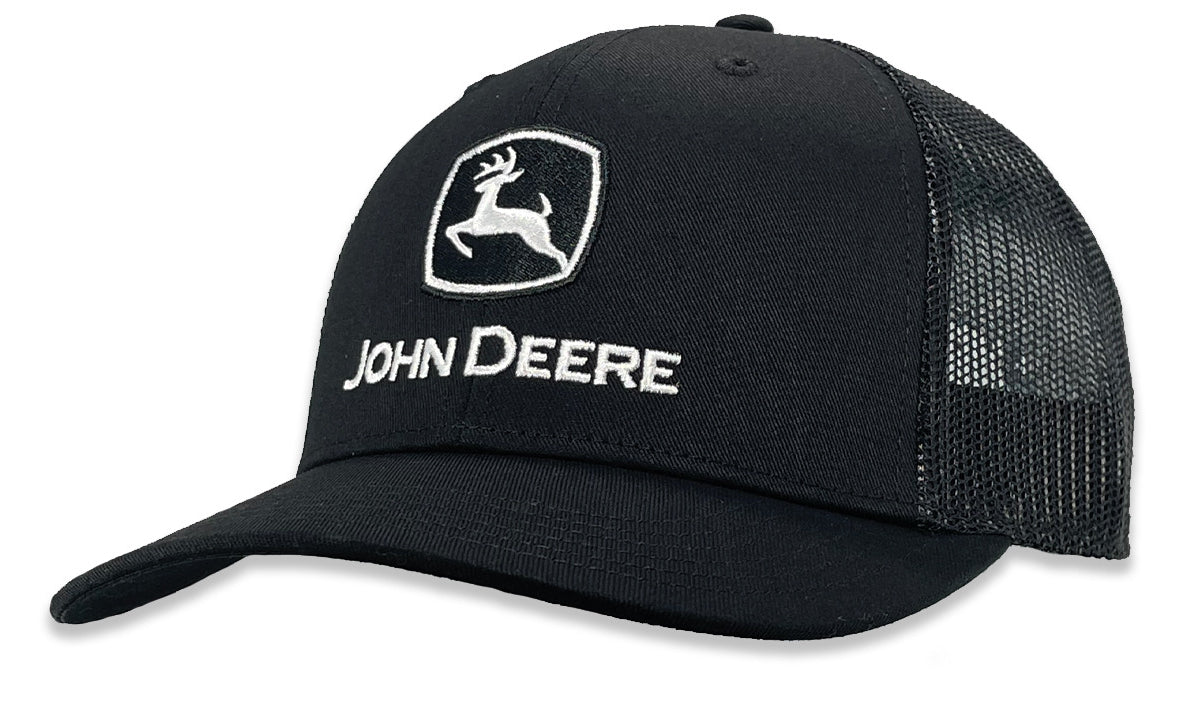 John Deere Men's Black w/ White Logo Embro Cap/Hat - LP86109