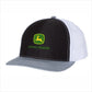 Embroidery on the John Deere Richardson Trucker Black White Gray Hat Cap