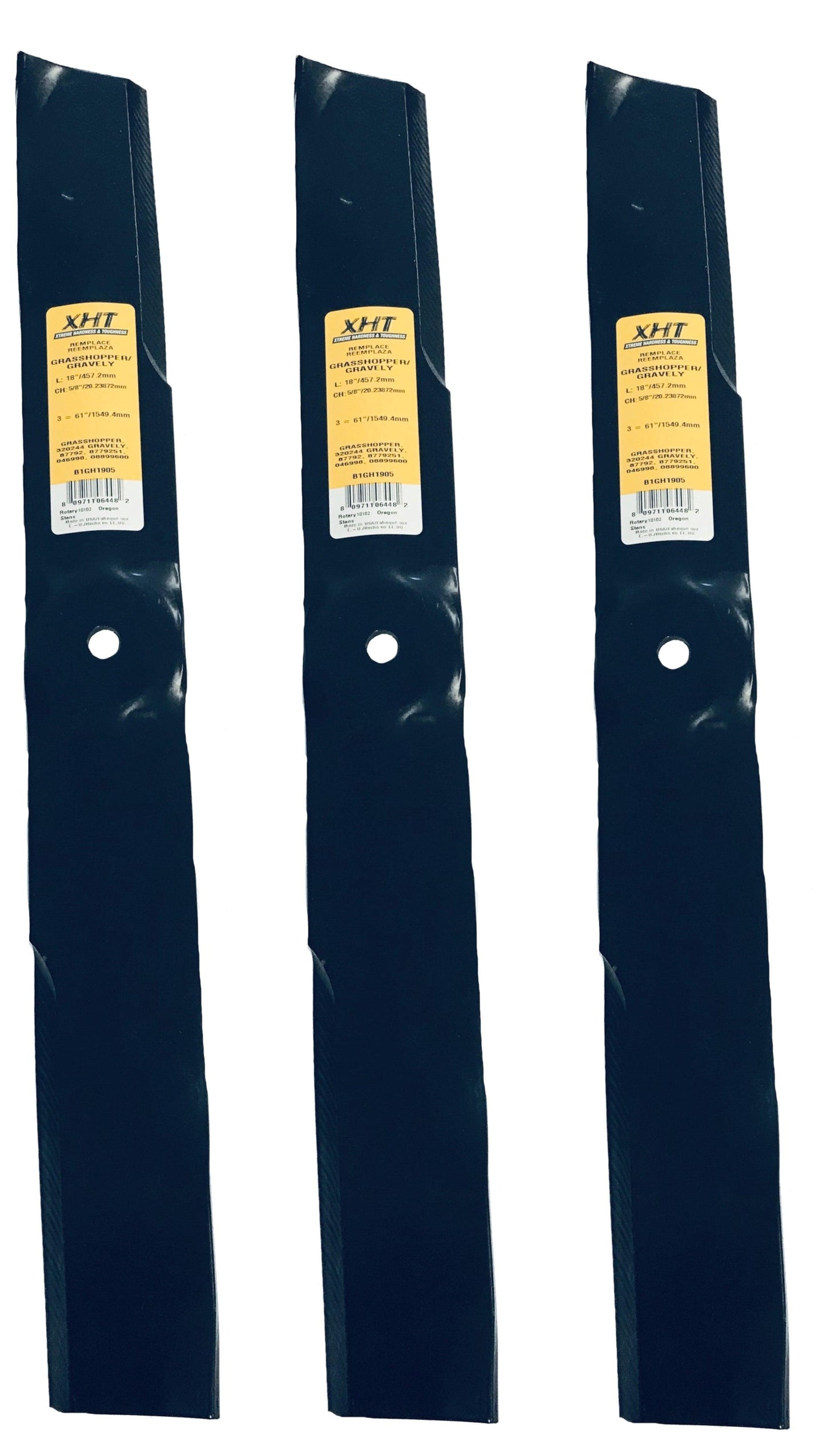 XHT Replacement Blades for Gravely 320244 (Set of 3) - B1GH1905,3