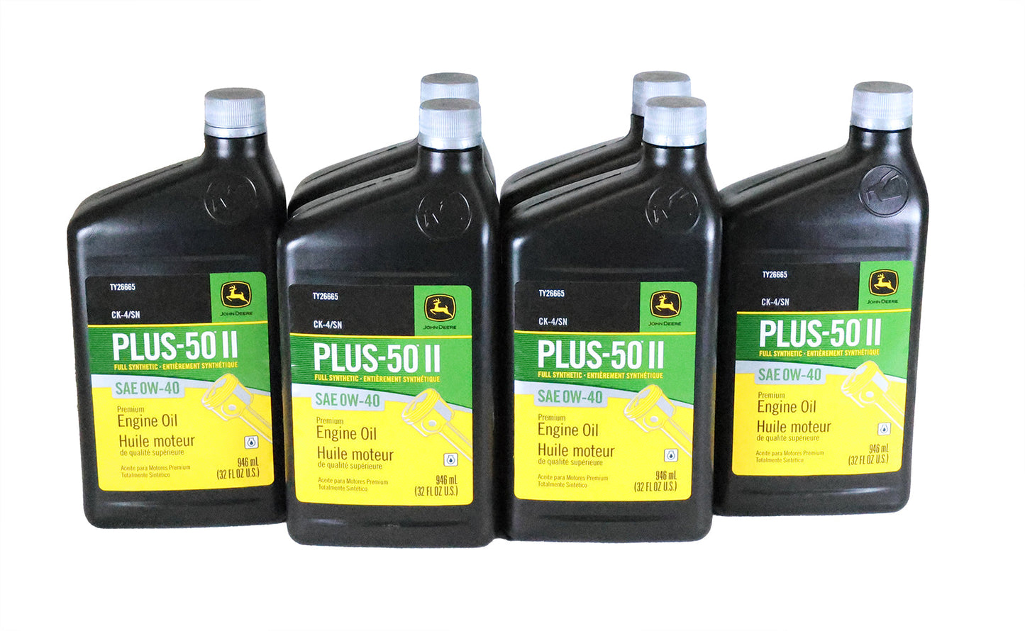 John Deere (6 PACK) Plus-50 II Full Synthetic SAE 0W-40 Engine Oil - TY26665