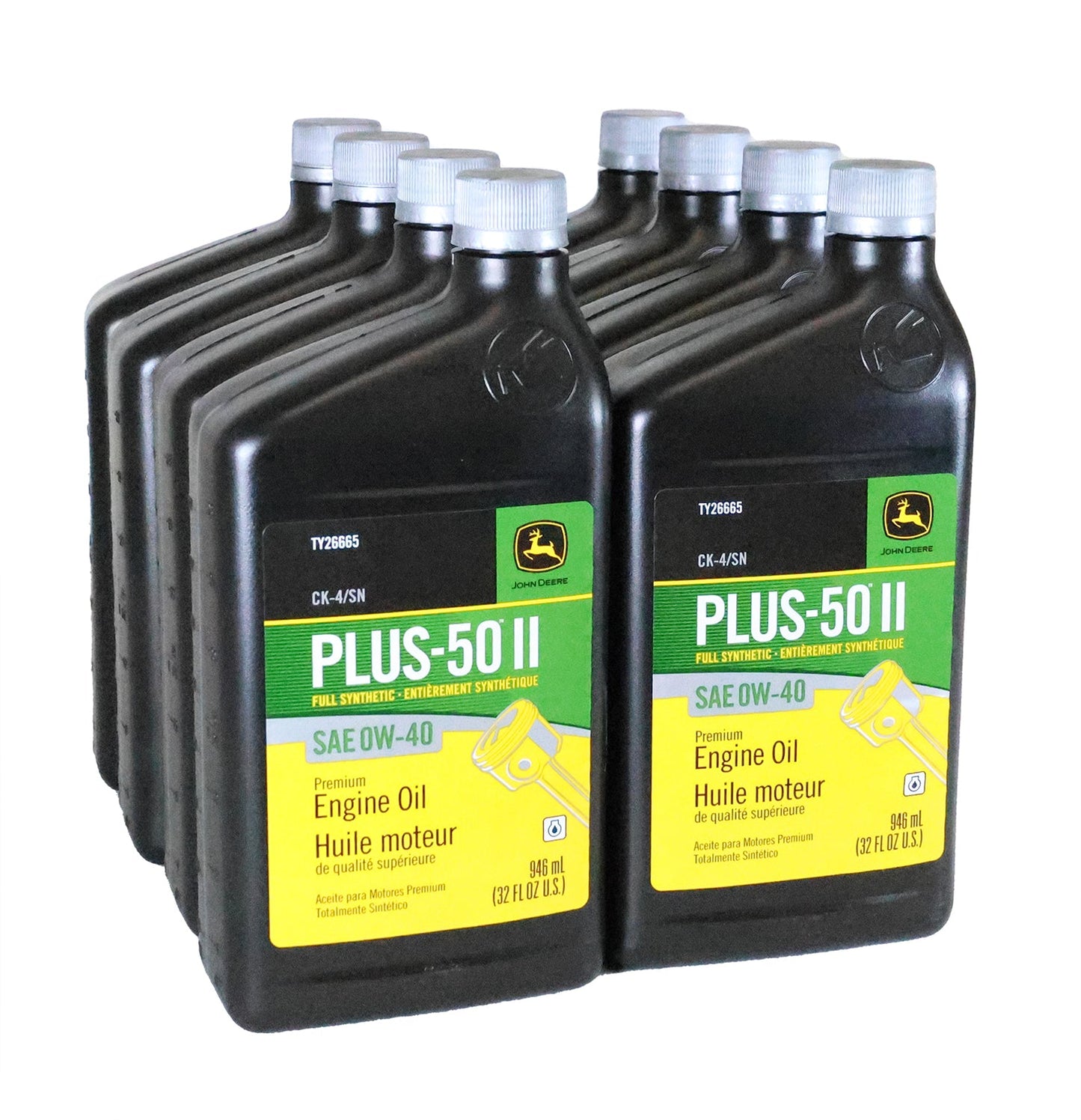 John Deere (8 PACK) Plus-50 II Full Synthetic SAE 0W-40 Engine Oil - TY26665