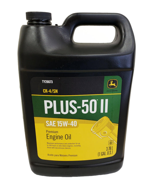 John Deere Original Equipment 1 Gallon Plus-50 II SAE 15W-40 Oil #TY26673