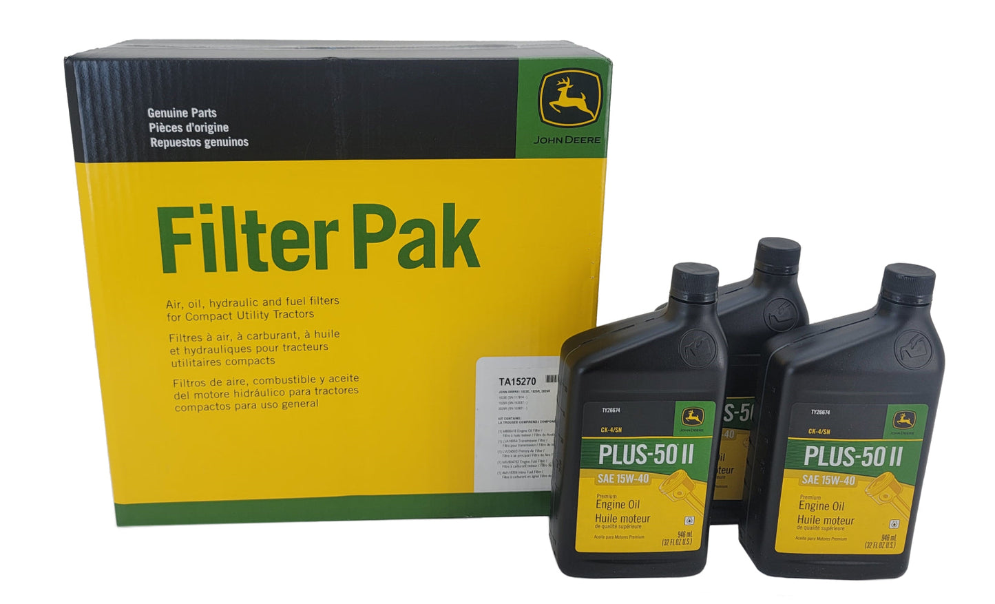 John Deere Original Equipment Filter Pak with Oil Kit - TA15270A