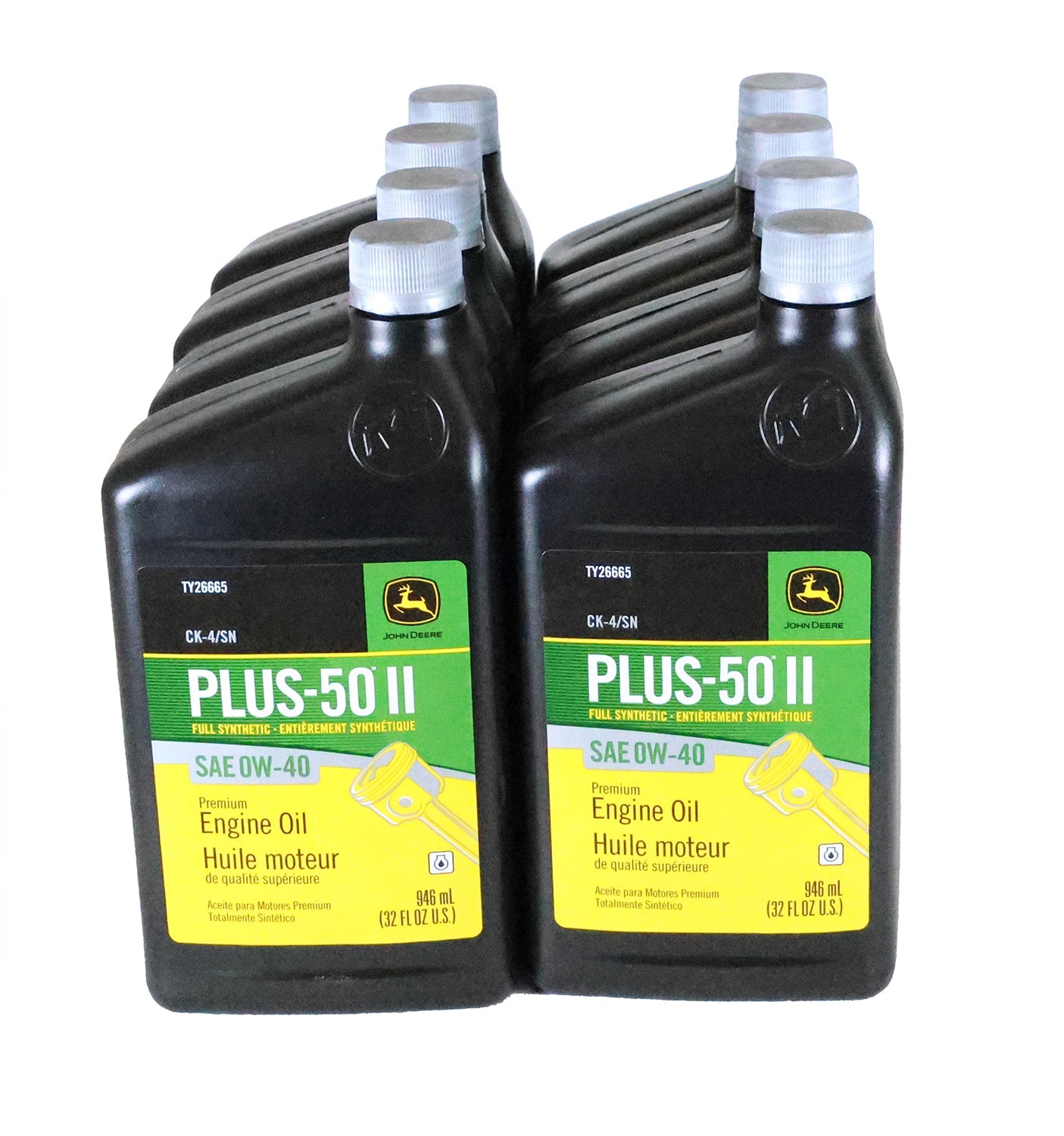 John Deere (8 PACK) Plus-50 II Full Synthetic SAE 0W-40 Engine Oil - TY26665