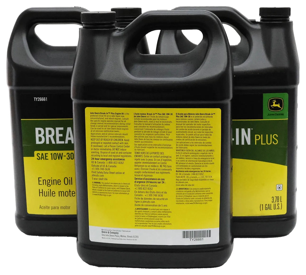 John Deere Original Equipment (3 Gallons) Break-In Plus Engine Oil - TY26661