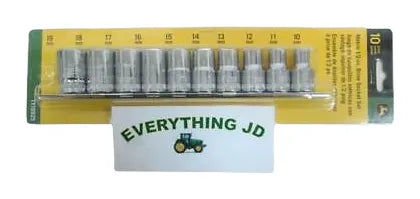 John Deere 10-Piece Metric 1/2-Inch Drive Socket Set - TY19925