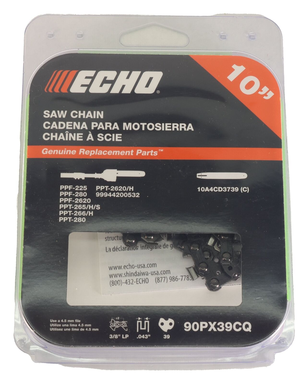 Echo Original Equipment SAW CHAIN 10" 0.043" GA  - 90PX39CQ