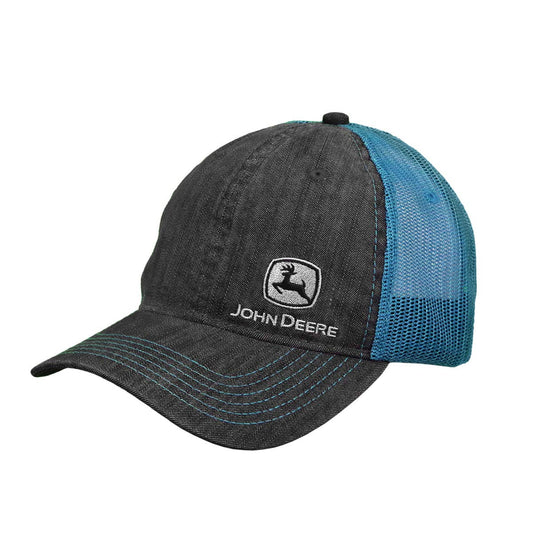 John Deere Ladies' Turquoise Chambray Mesh Hat/Cap - LP73334