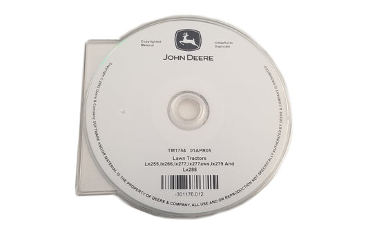 John Deere LX255/LX266/LX277/LX279/LX288 Lawn Garden Tractor Technical Repair Manual CD - TM1754CD