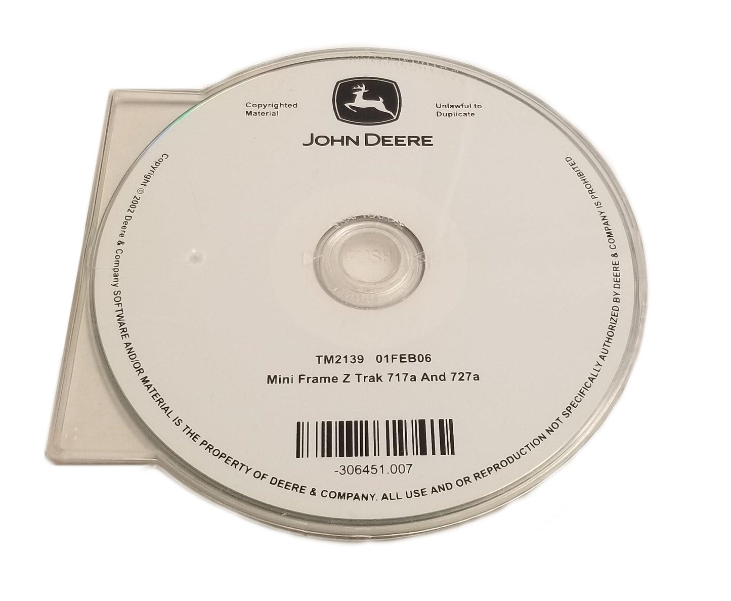 John Deere 717A/727A Mini-Frame Z Trak Technical Manual CD - TM2139CD