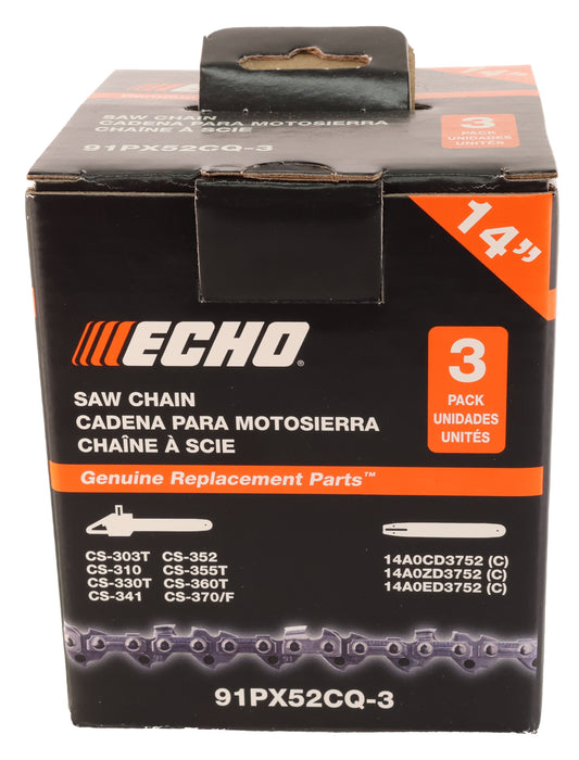 Echo Original Equipment Pack of 3 91PX52CQ Chainsaw Chains - 91PX52CQ-3