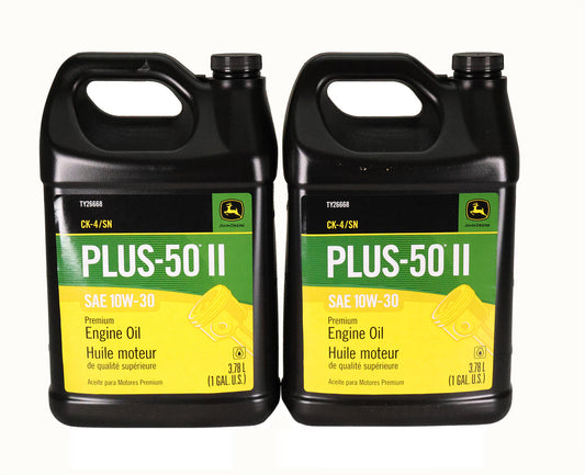 John Deere Original Equipment (2 GALLONS) Plus-50 II SAE 10W-30 Engine Oil - TY26668