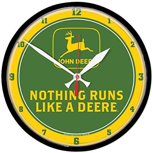 John Deere Yellow NRLAD Logo Clock - LP79697