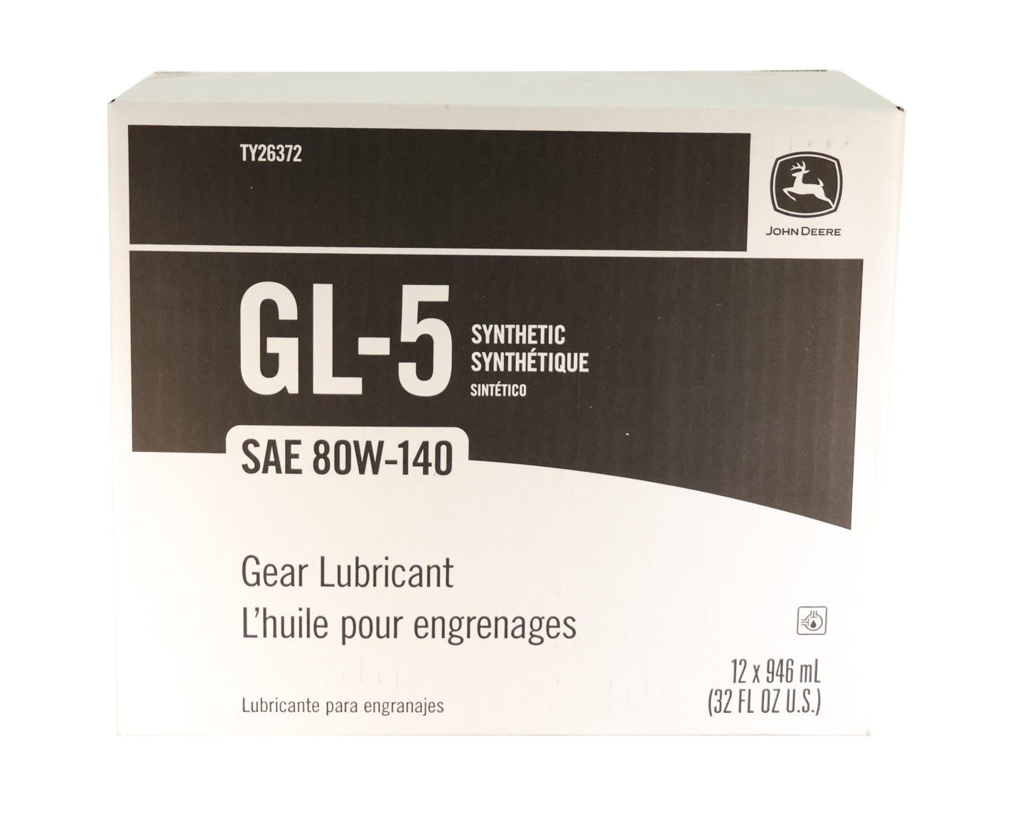 John Deere Original Equipment (12 PACK) GL-5 Synthetic SAE 80W-140 Gear Lubricant - TY26372