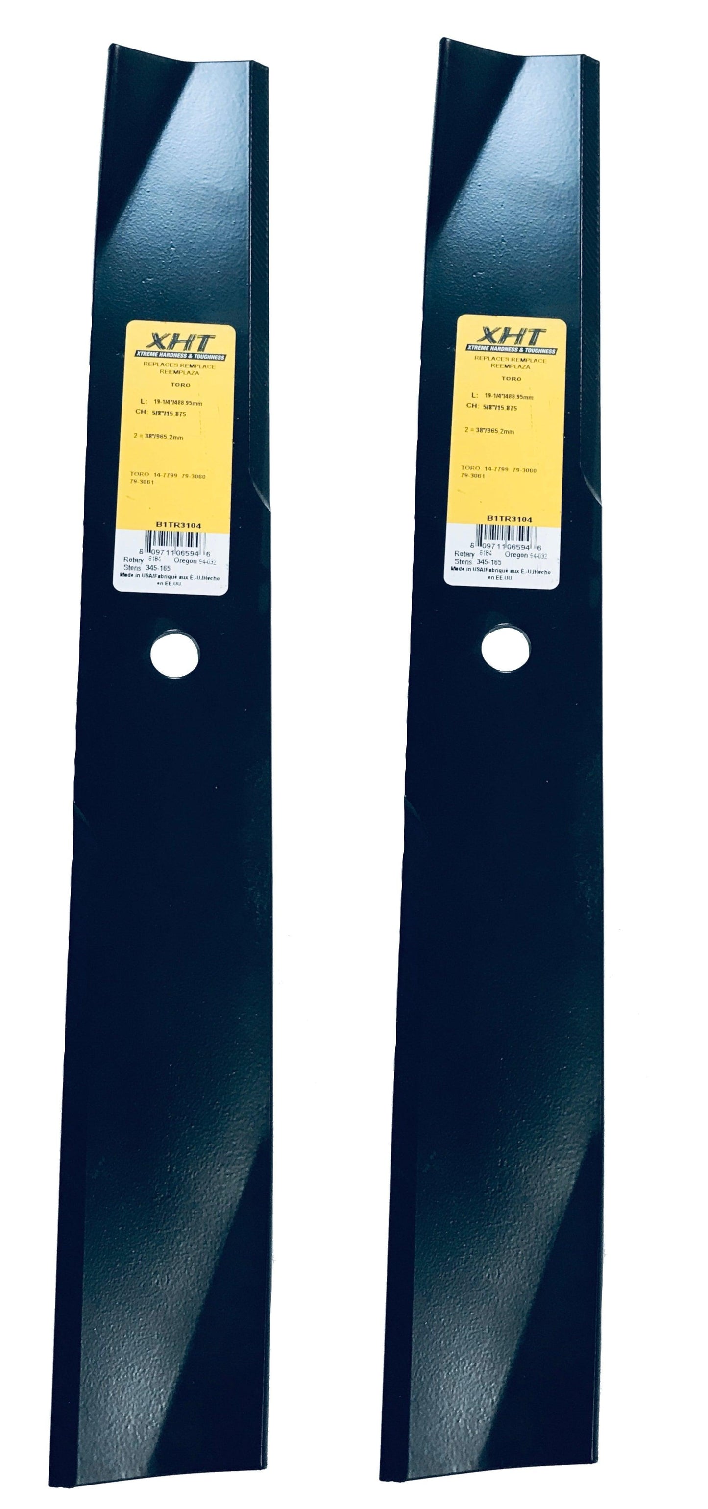 XHT 19-1/4", 5/8" Mulching Mower Blade (Set of 2) - B1TR3104,2