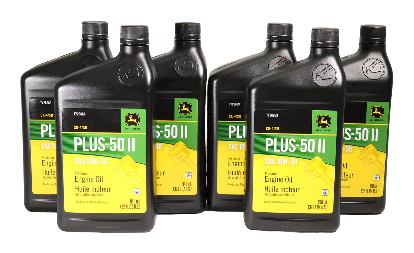 John Deere Original Equipment (6 PACK) Plus-50 II SAE 10W-30 Quart Engine Oil - TY26669