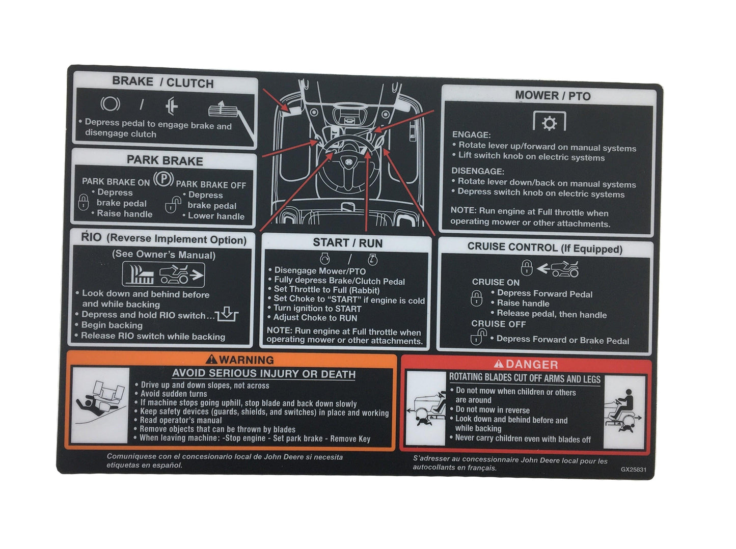 John Deere Original Equipment Label - GX25831