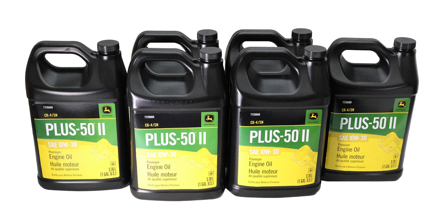 John Deere Original Equipment (6 GALLONS) Plus-50 II SAE 10W-30 Engine Oil - TY26668