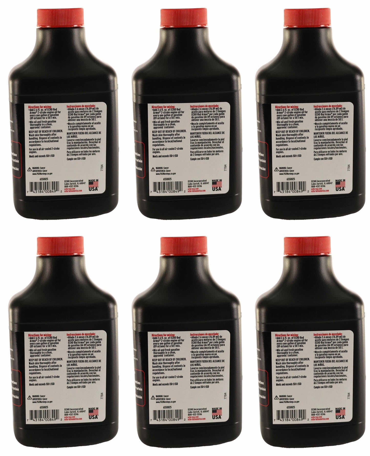 Echo Original Equipment 6-PACK Red Armor 2-Cycle Engine Oil (6.4 fl oz Bottle) - 6550025