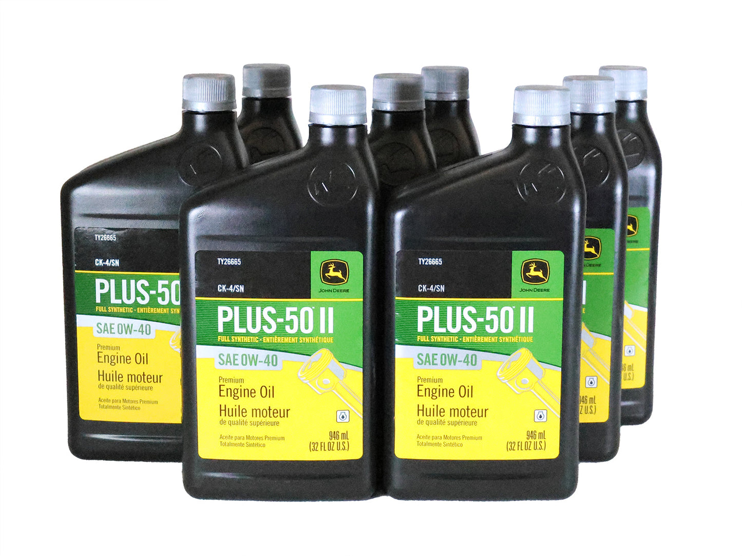 John Deere (8 PACK) Plus-50 II Full Synthetic SAE 0W-40 Engine Oil - TY26665