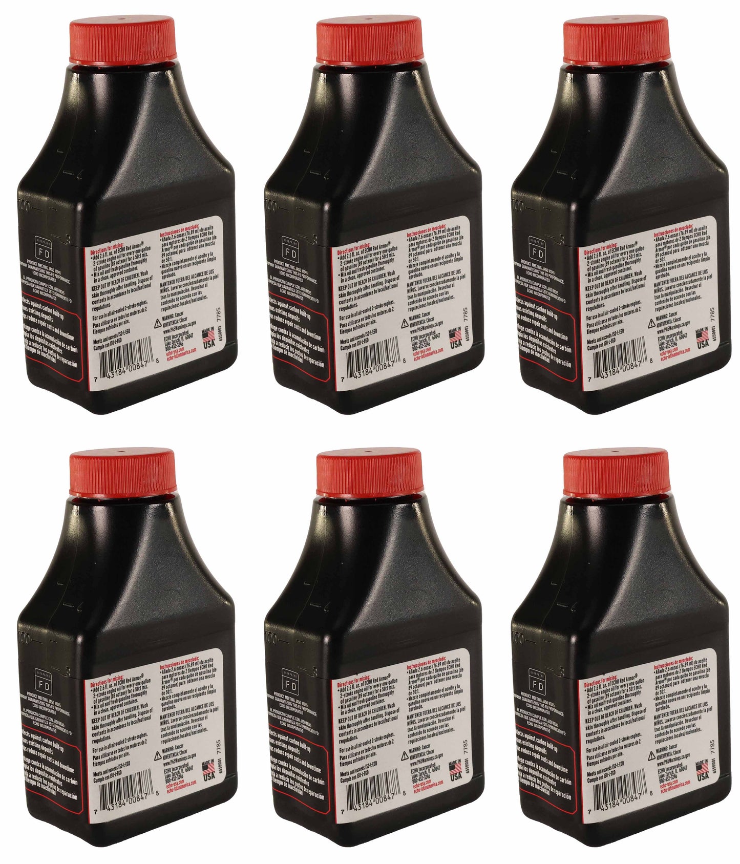 Echo Original Equipment 6-PACK Red Armor 2-Cycle Engine Oil (2.6 fl oz Bottle) - 6550001