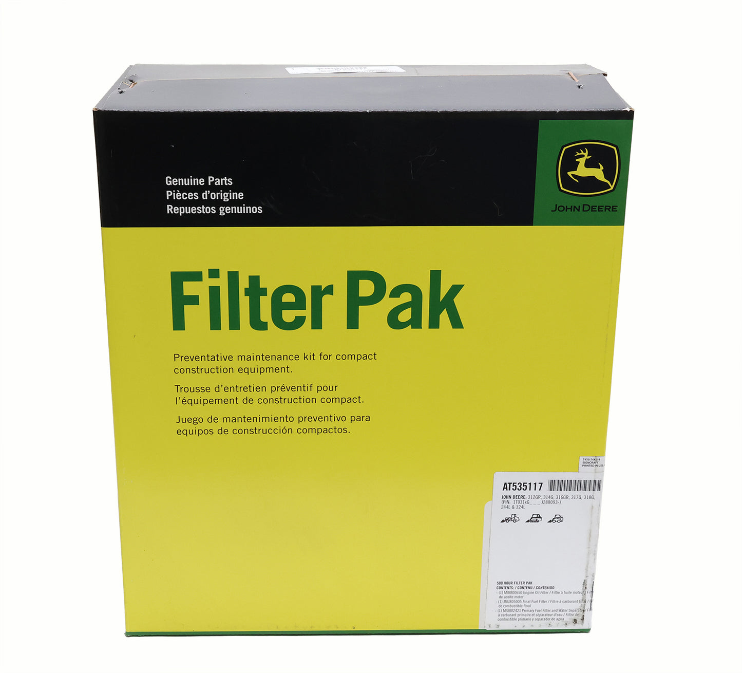 John Deere Original Equipment Filter Pak - AT535117