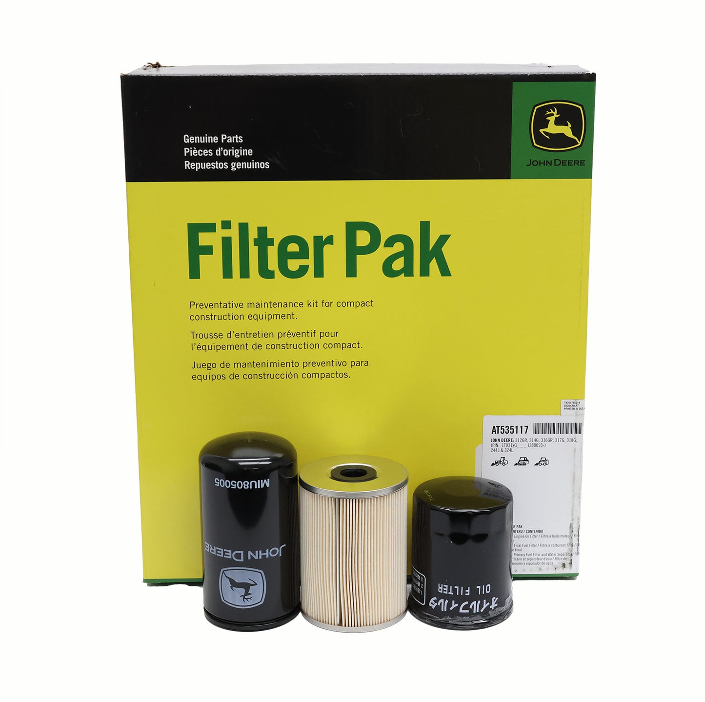 John Deere Original Equipment Filter Pak - AT535117