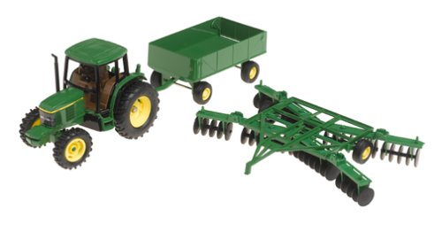 Ertl John Deere 6410 Tractor With Barge Wagon And Disk, 1:32 Scale