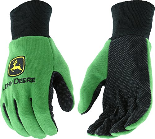 Mens John Deere Light Duty Cotton Grip Gloves (Green) - LP42385