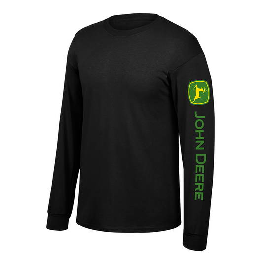 John Deere Mens Black TM Long Sleeve T-Shirt Medium - LP76713