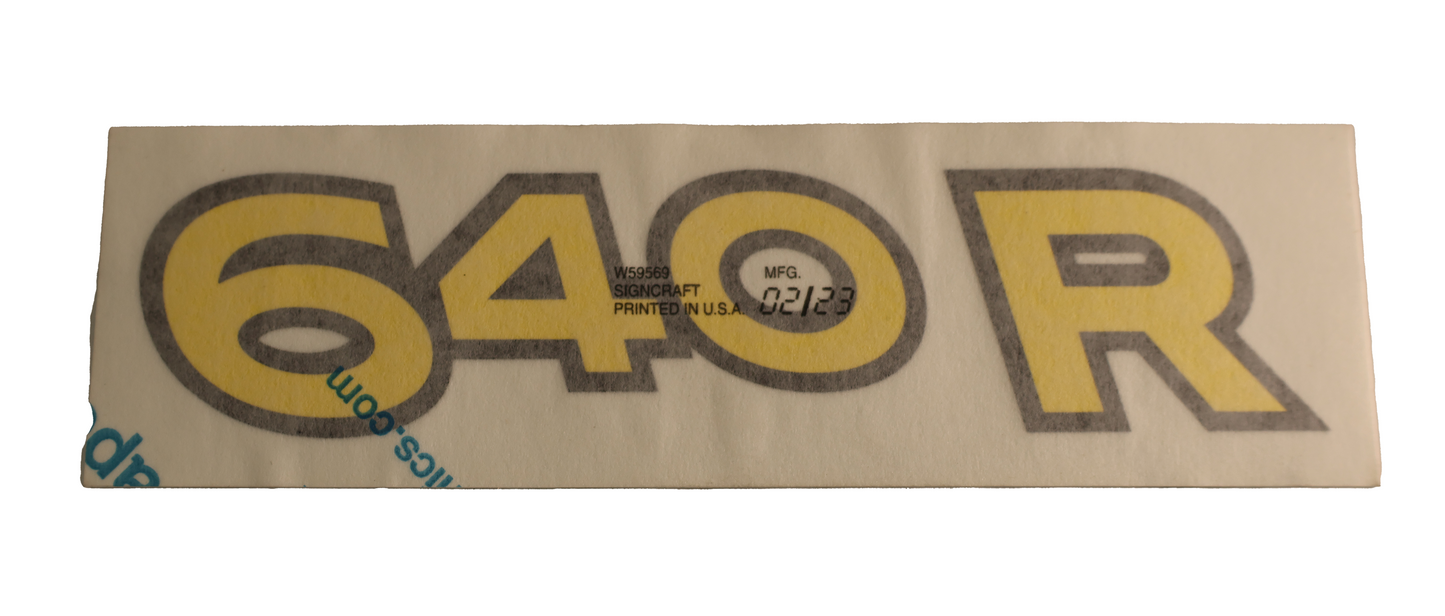 John Deere Original Equipment 640R Model Designator Label, Right Side - W59569