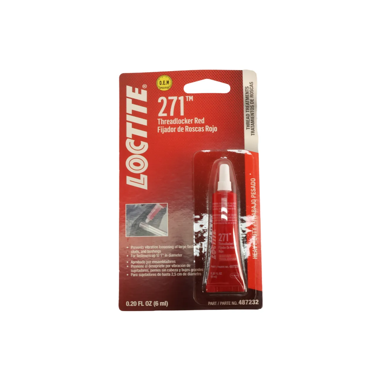 John Deere Original Equipment Loctite® Threadlocker 271™, Tube 6 Ml (0.20 Oz) - PM37421