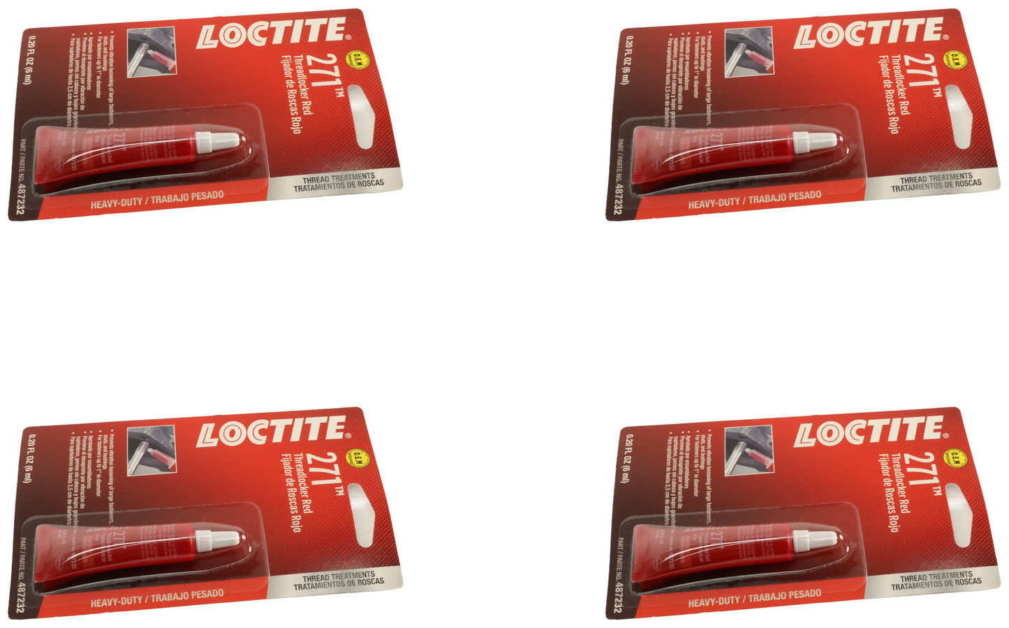 John Deere Original Equipment Loctite® Threadlocker 271™, Tube 6 Ml (0.20 Oz) (4-PACK) - PM37421