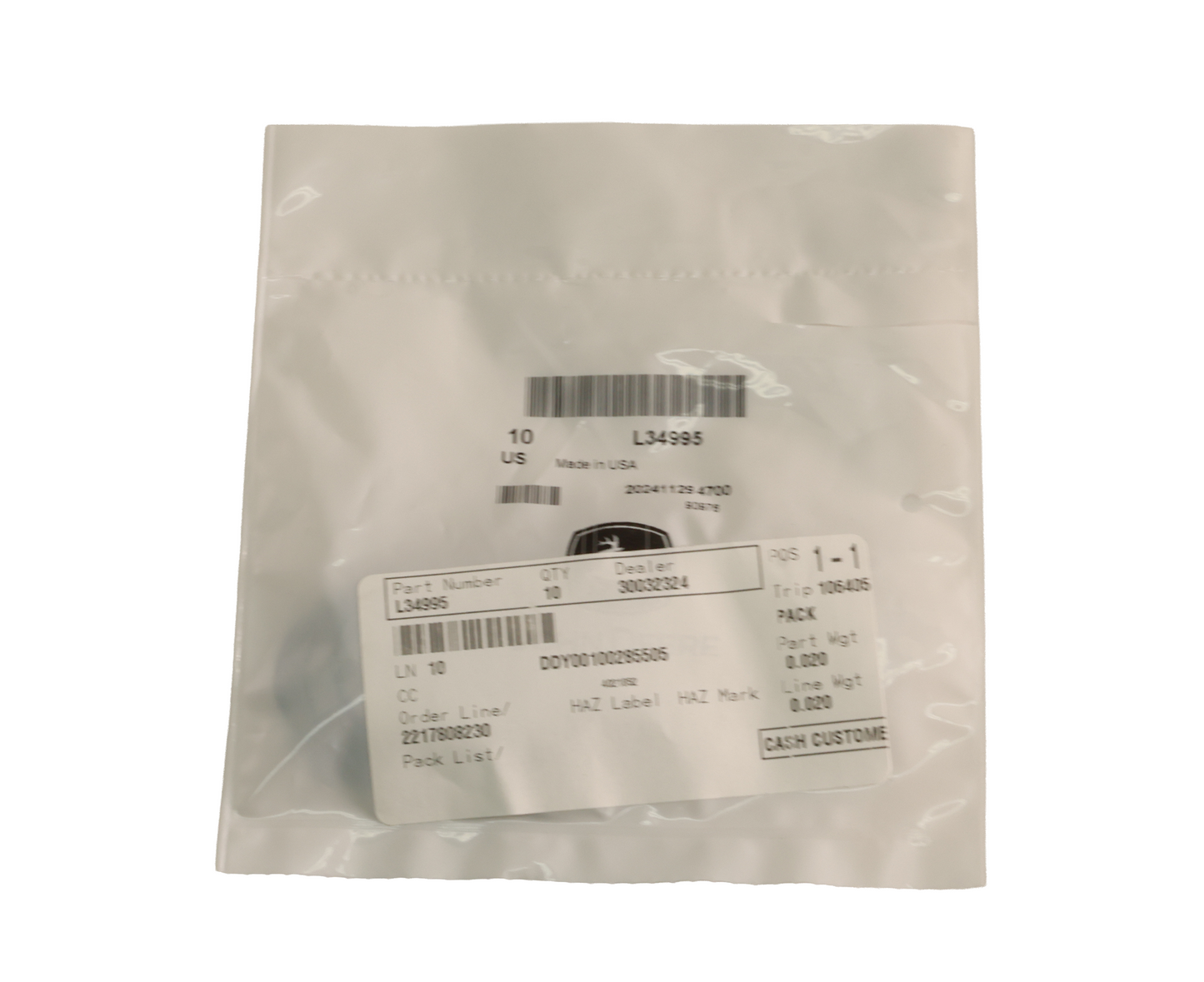 John Deere Original Equipment O-Ring - L34995