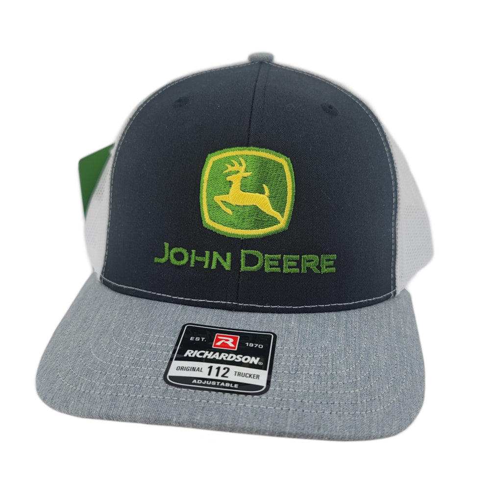John Deere Richardson Trucker-Black/White/Gray Hat/Cap - LP77846