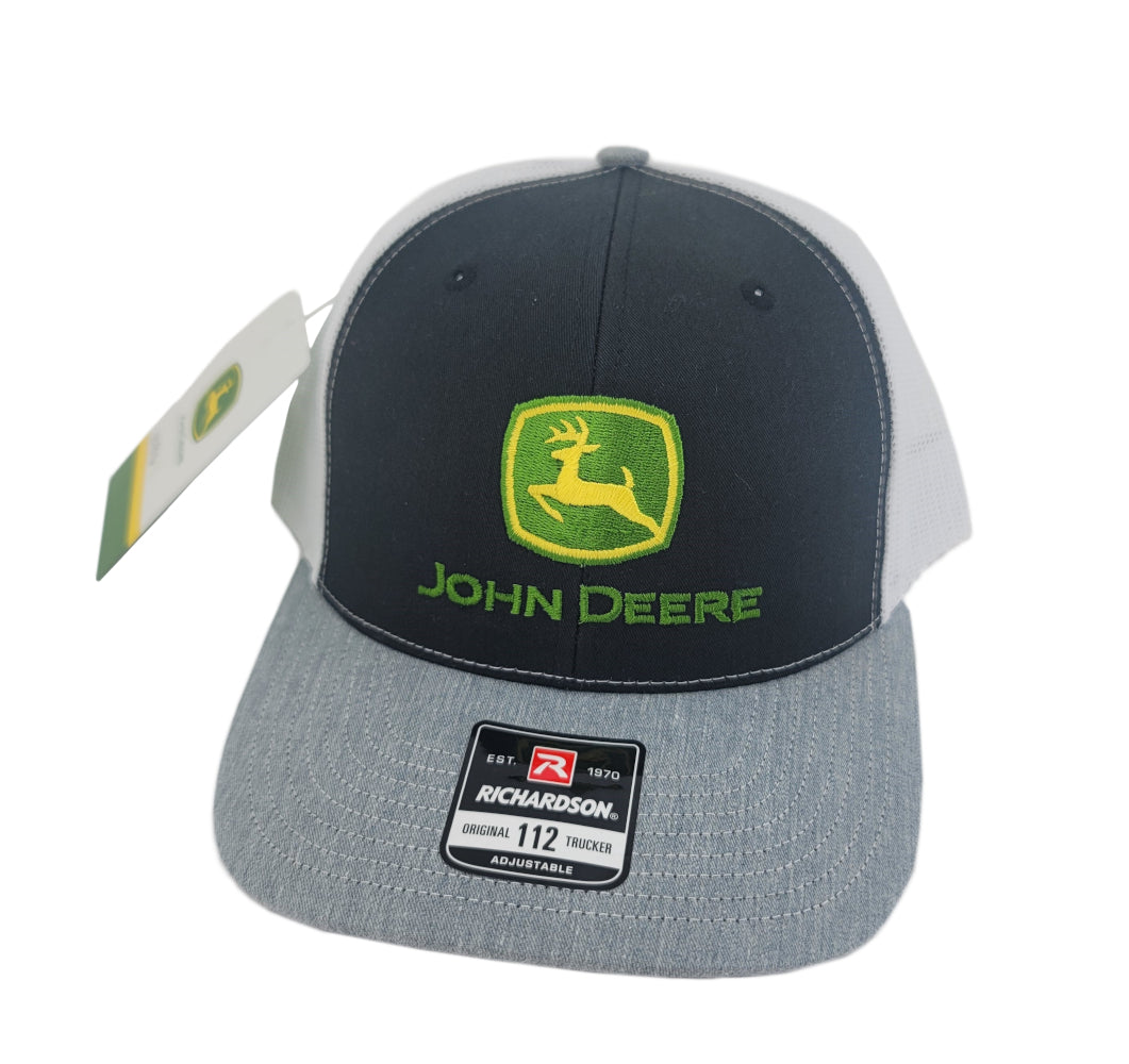 John Deere Richardson Trucker-Black/White/Gray Hat/Cap - LP77846